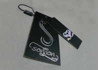 Luxury Custom Clothing Labels Hang Tags Printing Emboss Black Foil Stamping Logo