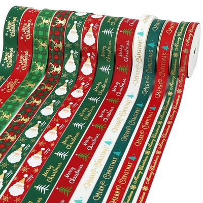 購入 プリントされたデザインのカスタムクリスマスグロスグラインリボン online manufacture