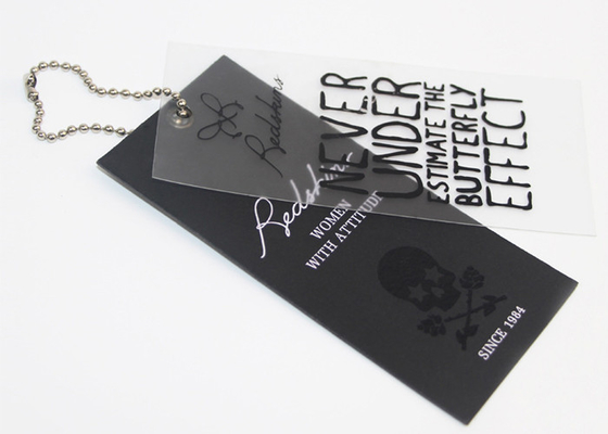 良い価格 球の鎖が付いている衣類のためのEco Friendly Custom Clothing Labels Paper Companyの札 オンライン